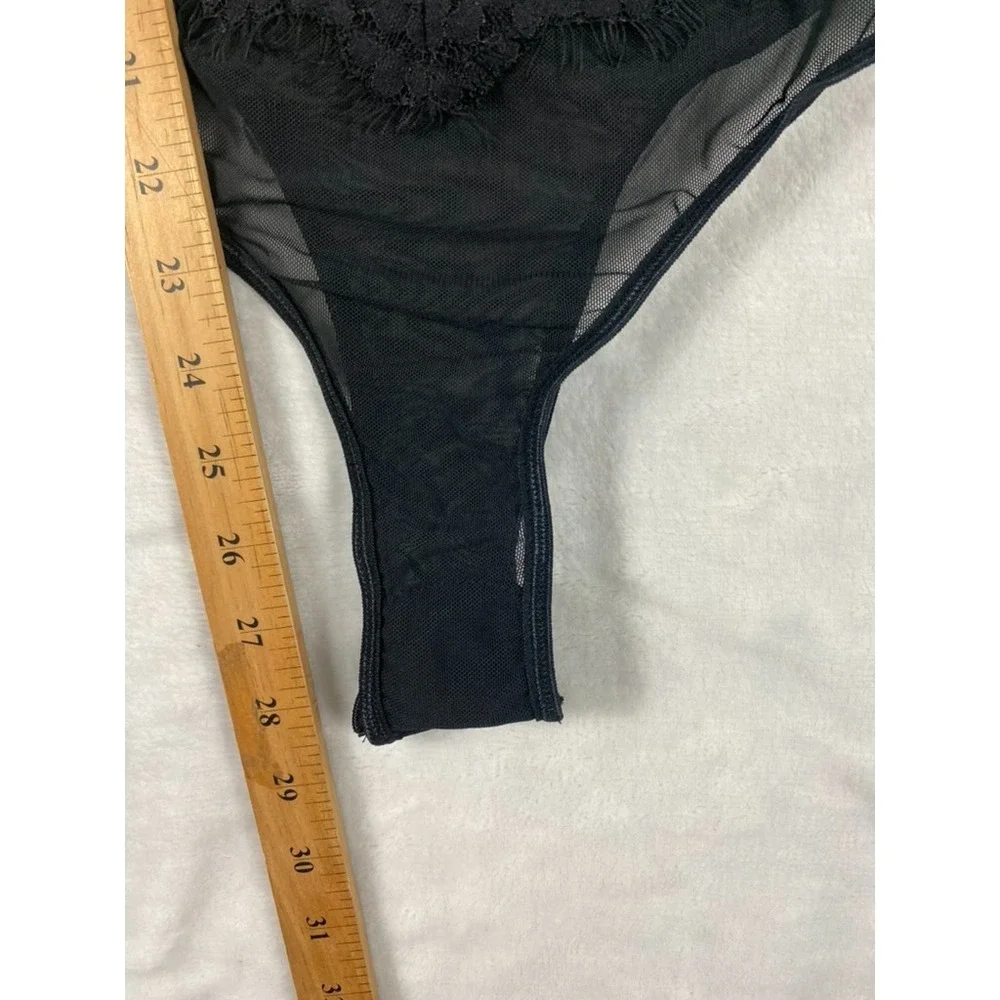 NWOT Kaei & Shi Bodysuit Lace Sz M Black Mesh Goth Romantic Boudoir Date Night